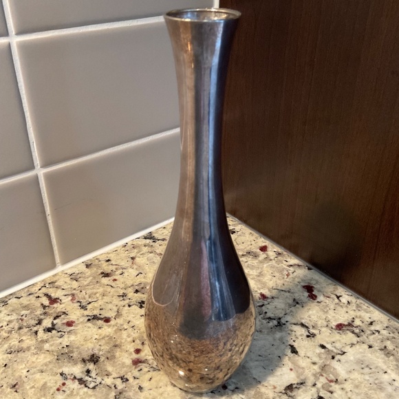 Vintage Weighted Silver-Plated Metal 7” Bud Vase - Made in Hong Kong - Picture 3 of 12